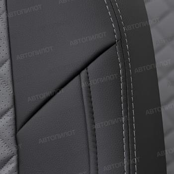 8 749 р. Чехлы на сиденья Ромб (к. Comfort Luxe экокожа) Автопилот  Уаз Патриот  23632 (2016-2025) 2-ой рестайлинг пикап (черный/серый)  с доставкой в г. Воронеж. Увеличить фотографию 4