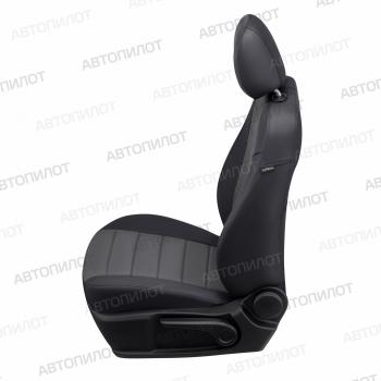 8 399 р. Чехлы на сиденья Алькантара (3 отд. части экокожа) Автопилот Volkswagen Touran 1T дорестайлинг минивэн (2003-2006) (черный/темно-серый)  с доставкой в г. Воронеж. Увеличить фотографию 4