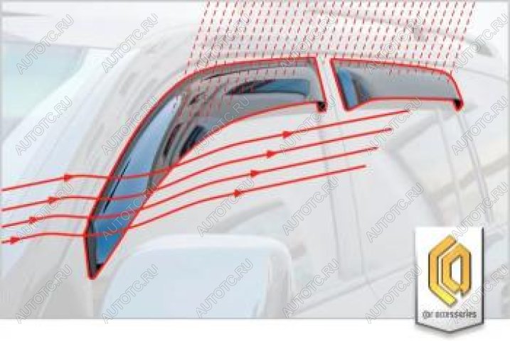 2 199 р. Дефлектора окон CA-Plastic KIA Rio 3 QB дорестайлинг седан (2011-2015) (серия Шелкография золото)  с доставкой в г. Воронеж