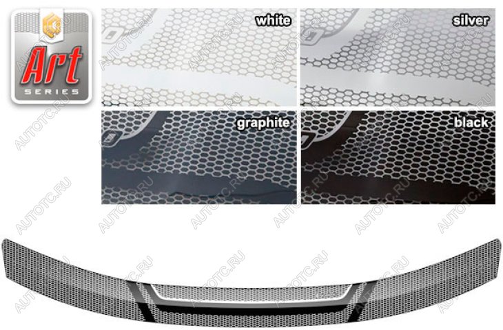 2 479 р. Дефлектор капота CA-Plastic  Toyota Alphard  H10 (2002-2008) дорестайлинг, рестайлинг (серия Art белая)  с доставкой в г. Воронеж