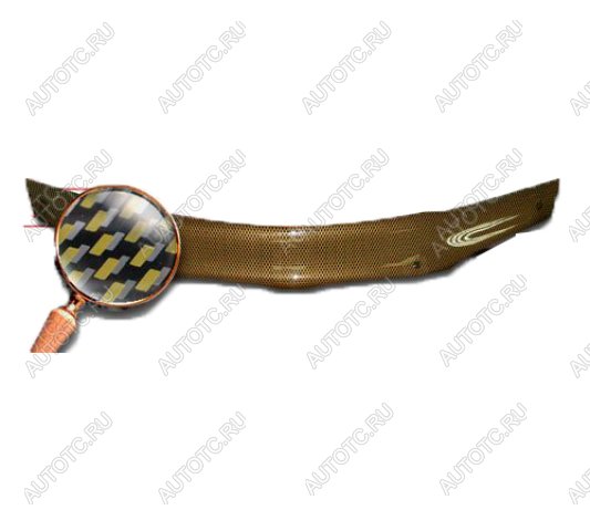 2 169 р. Дефлектор капота на CA-Plastiс  INFINITI QX56  Z62 (2010-2013) (серия Шелкография карбон золото)  с доставкой в г. Воронеж
