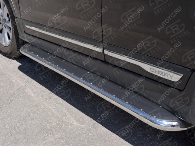 35 549 р. Пороги труба SLITKOFF  Chery Tiggo 5  (T21) (2014-2017) дорестайлинг (d42 мм)  с доставкой в г. Воронеж