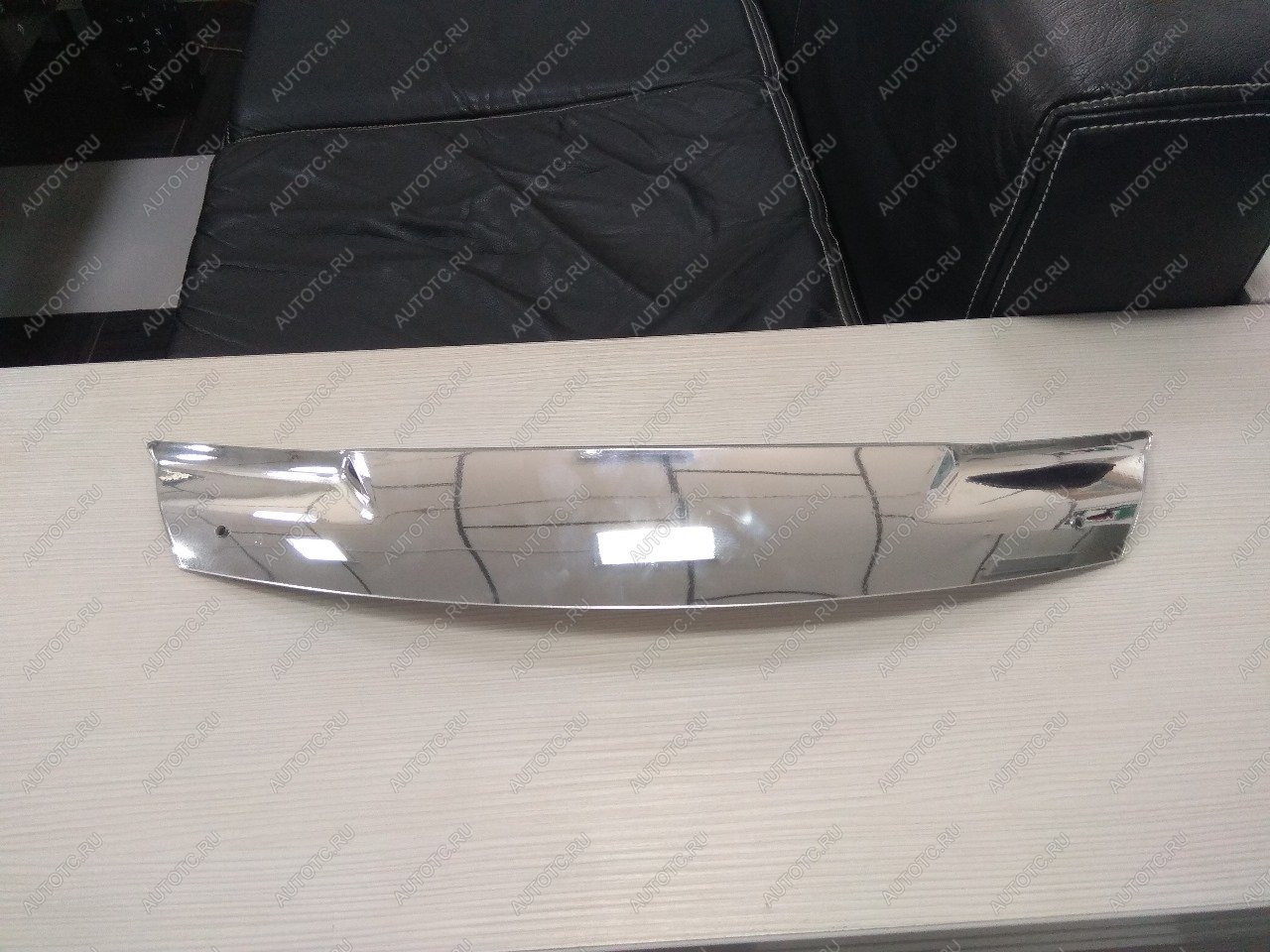 3 369 р. Дефлектор капота (рынок РФ) CA-Plastiс  Audi A6  C7 (2014-2018) рестайлинг, седан (серия Хром серебро)  с доставкой в г. Воронеж