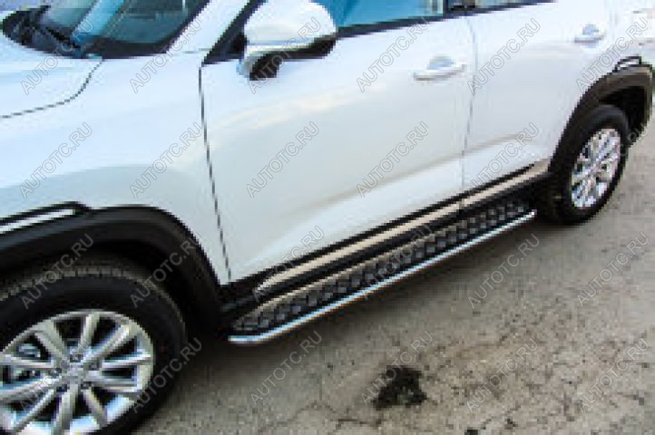 19 499 р. Защита порогов d57 с листом Slitkoff  Geely Tugella  FY11,HPBA4 (2022-2025) рестайлинг (нержавейка полированная)  с доставкой в г. Воронеж