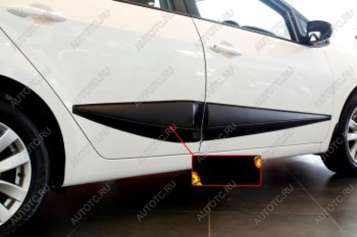1 299 р. Передний правый молдинг на двери широкий Русская Артель KIA Cerato 3 YD рестайлинг седан (2016-2019) (глянец под покраску)  с доставкой в г. Воронеж