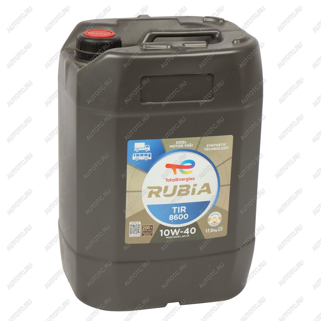 19 599 р. Масло дизельное RUBIA TIR 8600 10W40 псинт.17.5кг TR TOTAL TOTAL 172160  с доставкой в г. Воронеж