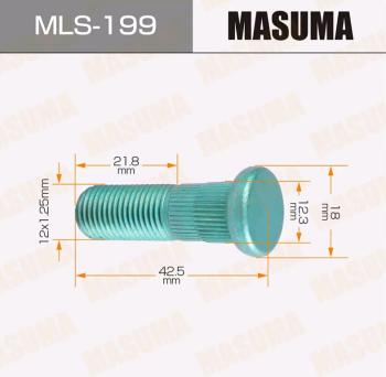93 р. Шпилька колеса SUZUKI SX4 (07-) переднего MASUMA MASUMA mls-199  с доставкой в г. Воронеж. Увеличить фотографию 3