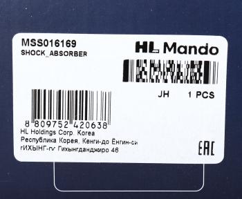 4 699 р. Амортизатор PEUGEOT 207 (06-) CITROEN C3 Picasso (09-) передний левый газовый MANDO MANDO mss016169 MANDO mss016169  с доставкой в г. Воронеж. Увеличить фотографию 3