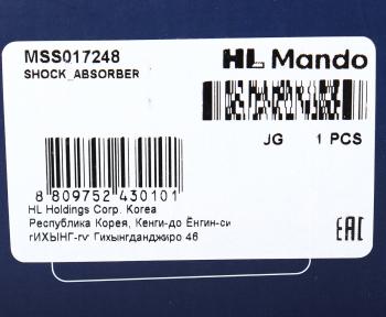 4 499 р. Амортизатор PEUGEOT 207 (07-) передний левый газовый MANDO MANDO mss017248 MANDO mss017248  с доставкой в г. Воронеж. Увеличить фотографию 3