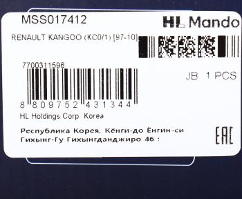 4 199 р. Амортизатор RENAULT Kangoo передний левыйправый масляный MANDO MANDO mss017412  с доставкой в г. Воронеж. Увеличить фотографию 3
