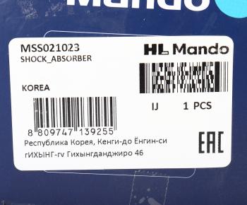 4 399 р. Амортизатор RENAULT Megane (08-) задний левыйправый газовый MANDO MANDO mss021023  с доставкой в г. Воронеж. Увеличить фотографию 3