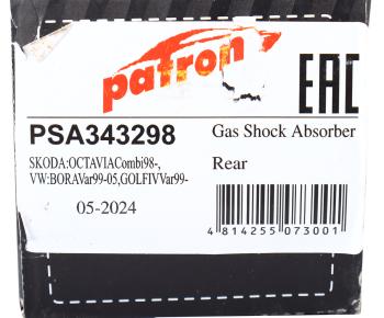 2 459 р. Амортизатор VW Golf (98-04) задний левыйправый PATRON PATRON psa343298  с доставкой в г. Воронеж. Увеличить фотографию 4