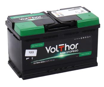 23 599 р. Аккумулятор VOLTHOR AGM 80Ач обратная полярность VOLTHOR 6ст80(0)  с доставкой в г. Воронеж. Увеличить фотографию 2
