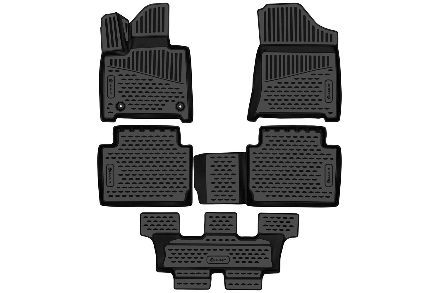 3 299 р. Коврики 3D в салон подходят для HYUNDAI Santa Fe V (MX5) 2023-, 7 мест, 5шт. (полиуретан)  Хендай Element element3dan0687210k  с доставкой в г. Воронеж