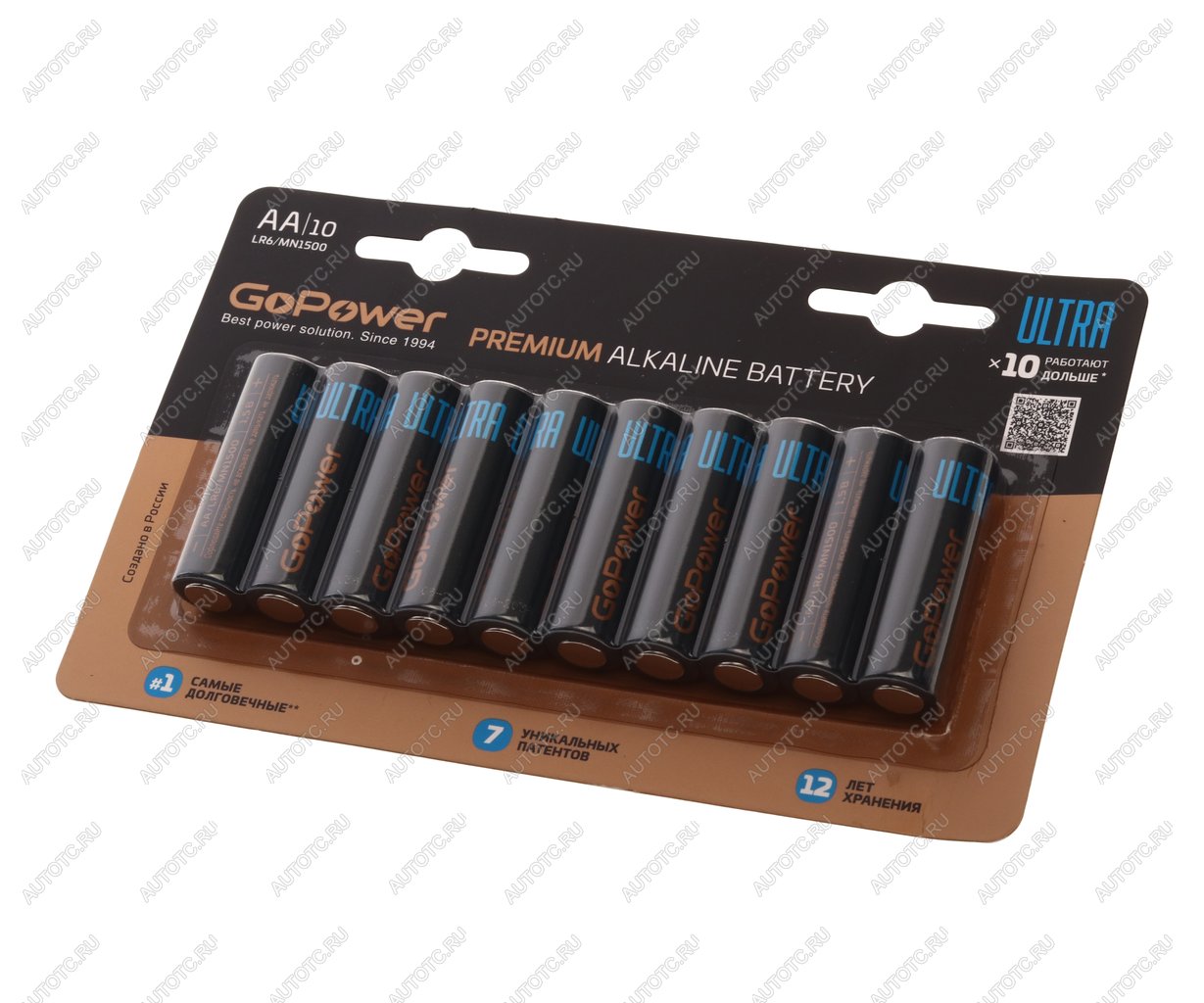 449 р. Батарейка AA LR6 1.5V блистер 10шт. Alkaline Ultra GOPOWER GOPOWER 00-00026395  с доставкой в г. Воронеж