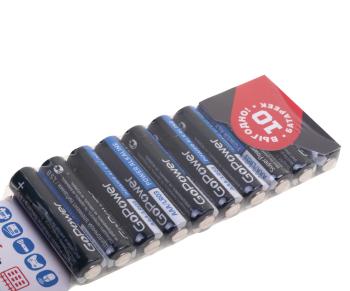 319 р. Батарейка AAA LR03 1.5V блистер 10шт. Alkaline GOPOWER GOPOWER 00-00019864  с доставкой в г. Воронеж. Увеличить фотографию 2