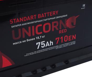 10 199 р. Аккумулятор UNICORN Red EFB 75Ач обратная полярность UNICORN 6ст75(0)  с доставкой в г. Воронеж. Увеличить фотографию 4