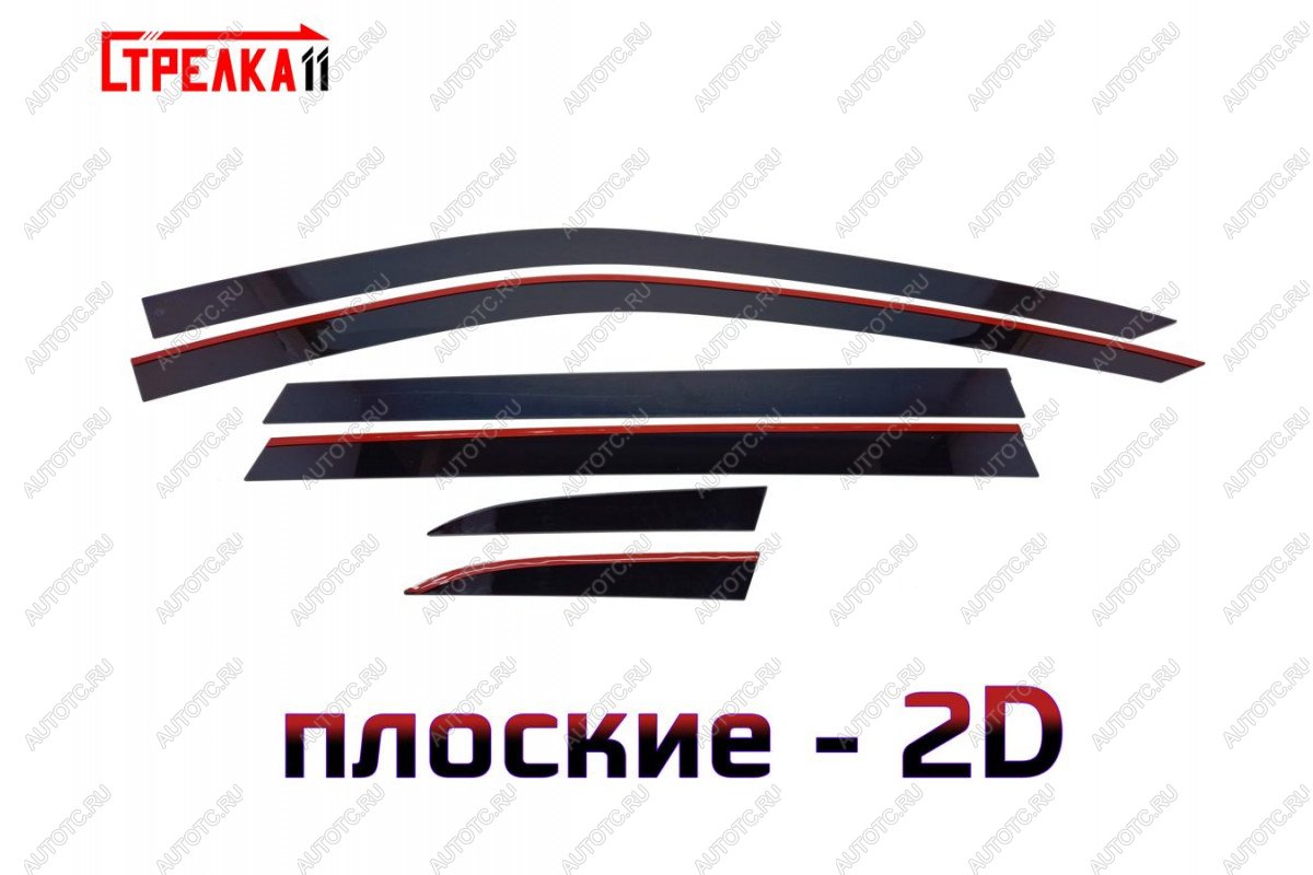 4 699 р. Дефлекторы окон 2D Стрелка11  Honda CR-V  6 RS (2022-2025) (черные)  с доставкой в г. Воронеж