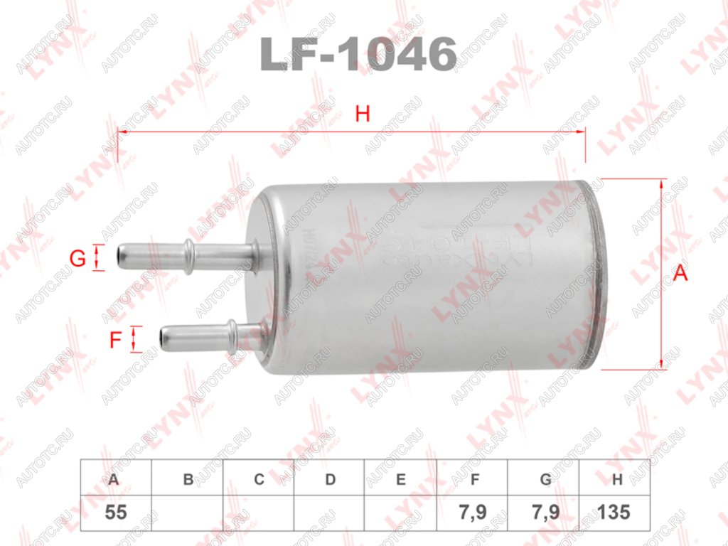 1 579 р. Фильтр топливный VOLVO S60,S80 LYNX LYNX lf1046  с доставкой в г. Воронеж