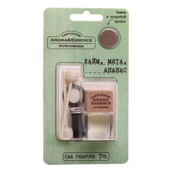 Ароматизатор на дефлектор (лайм, мята, ананас) с деревянной крышкой 7г Aroma & Essence FOUETTE FOUETTE aed-04