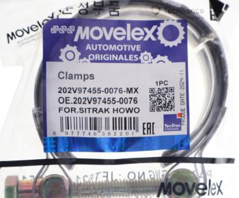 187 р. Хомут SITRAK HOWO патрубка коллектора впускного D=77мм MOVELEX MOVELEX 202v974550076-mx  с доставкой в г. Воронеж. Увеличить фотографию 3