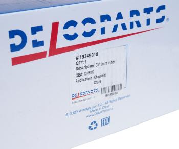 4 199 р. ШРУС внутренний CHEVROLET Cruze (09-) комплект DELCOPARTS DELCOPARTS 19345018  с доставкой в г. Воронеж. Увеличить фотографию 4