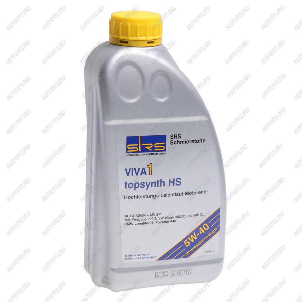 1 599 р. Масло моторное VIVA 1 TOPSYNTH HS 5W40 синт.1л SRS SRS 4033885002360  с доставкой в г. Воронеж