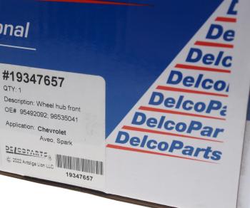1 669 р. Ступица CHEVROLET Aveo (06-) передняя DELCOPARTS DELCOPARTS 19347657  с доставкой в г. Воронеж. Увеличить фотографию 5