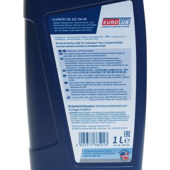 1 399 р. Масло моторное CLEANTEC DXS SPGF-6A 5W30 синт.1л EUROLUB EUROLUB 385001  с доставкой в г. Воронеж. Увеличить фотографию 3