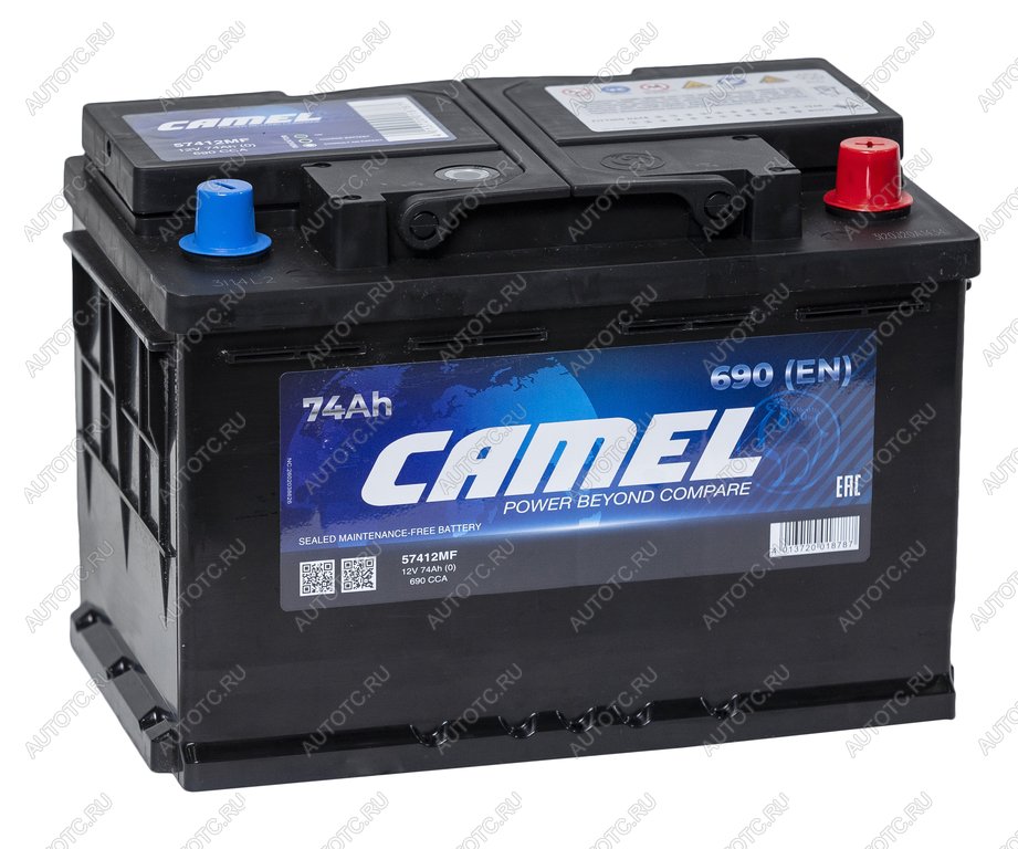 9 599 р. Аккумулятор CAMEL 74Ач обратная полярность CAMEL 6ст74(0) l3  с доставкой в г. Воронеж