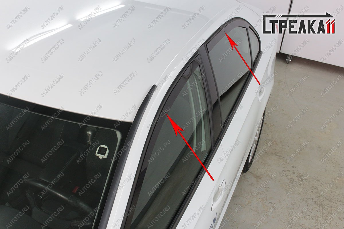 6 999 р. Дефлекторы окон 2D Стрелка11  Volkswagen Polo  5 (2009-2020) седан дорестайлинг, хэтчбек дорестайлинг, седан рестайлинг, хэтчбек рестайлинг (черные с хром накладками)  с доставкой в г. Воронеж