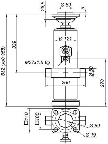 33 549 р. Цилиндр КАМАЗ-55102 подъема платформы НО 8т (2-х стор.разгрузка,3-х штоковый) АТЛАНТ ГИДРАВЛИК  с доставкой в г. Воронеж. Увеличить фотографию 2