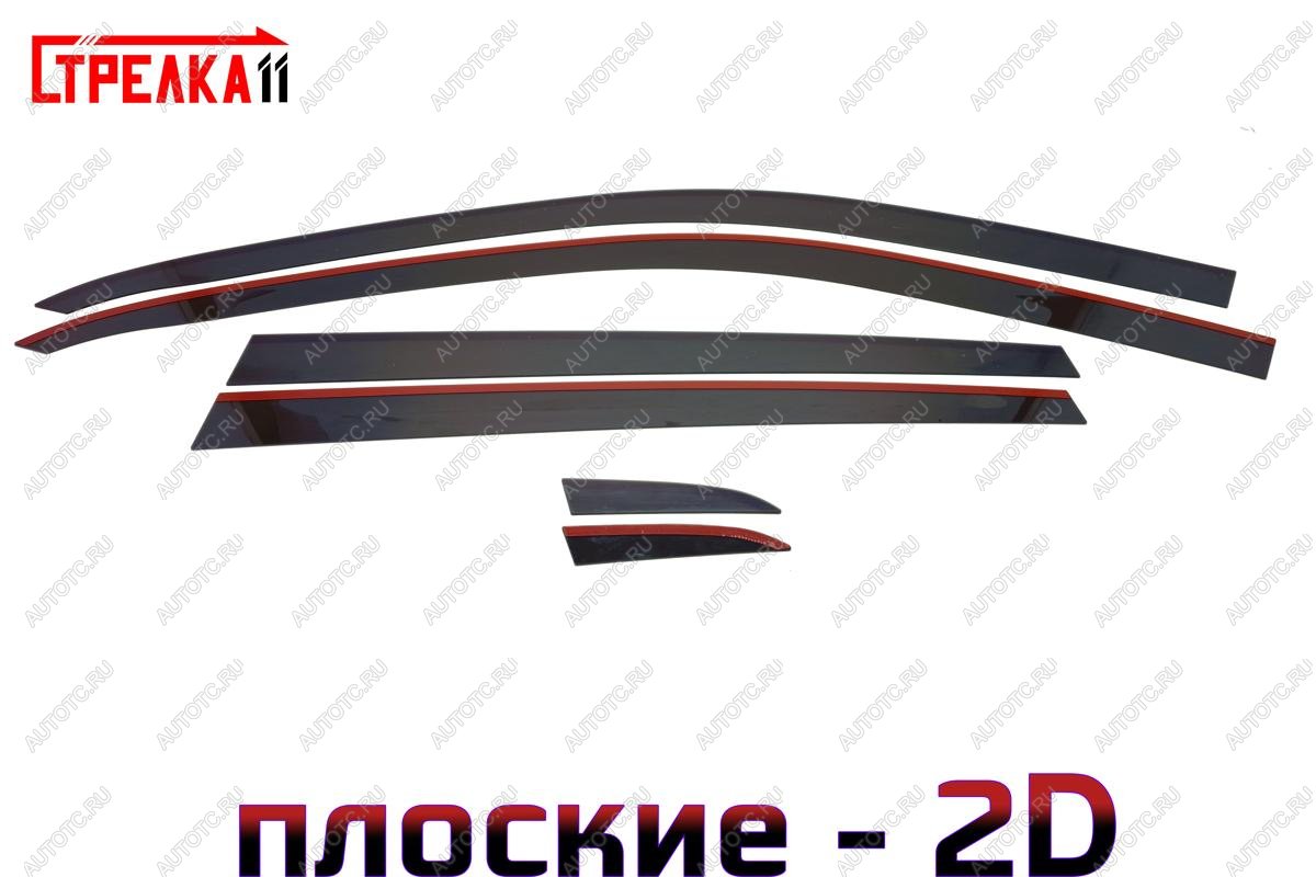 4 699 р. Дефлекторы окон 2D (установка на хром молдинг) Стрелка11 Volkswagen Tiguan Mk2 дорестайлинг (2016-2020) (черные)  с доставкой в г. Воронеж