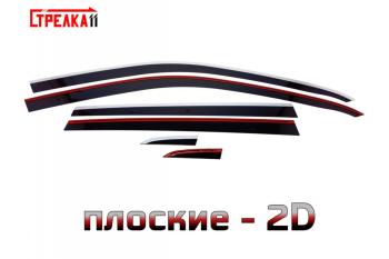 Дефлекторы окон 2D (установка на хром молдинг) Стрелка11 Volkswagen Tiguan  Mk2 (2016-2022) дорестайлинг, рестайлинг (черные с хром накладками)