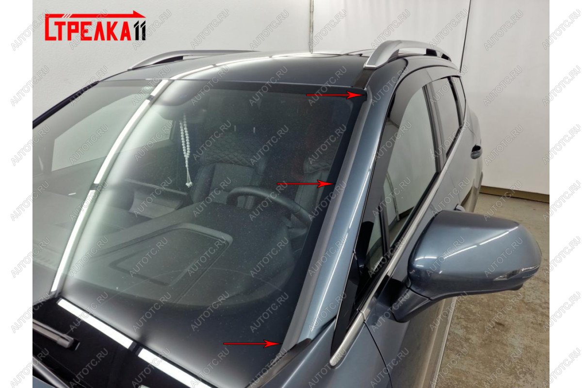 1 699 р. Водосток лобового стекла Стрелка 11 Geely Okavango (2021-2025) (черные)  с доставкой в г. Воронеж