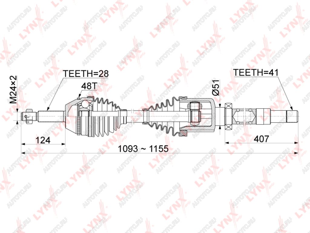 14 599 р. ШРУС наружный FORD Tansit (07-) правый комплект LYNX  с доставкой в г. Воронеж