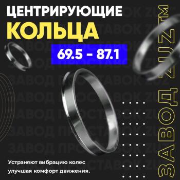 Алюминиевое центровочное кольцо (4 шт) ЗУЗ 69.5 x 87.1 Opel Senator A (1978-1987) 