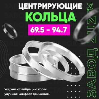 Алюминиевое центровочное кольцо (4 шт) ЗУЗ 69.5 x 94.7 Opel Senator A (1978-1987) 