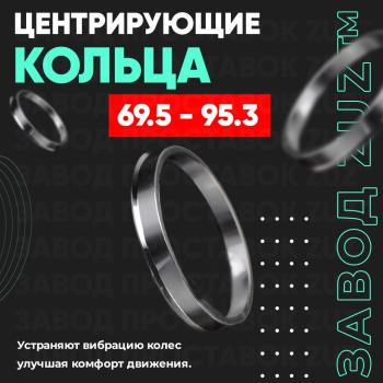 Алюминиевое центровочное кольцо (4 шт) ЗУЗ 69.5 x 95.3 Opel Senator A (1978-1987) 