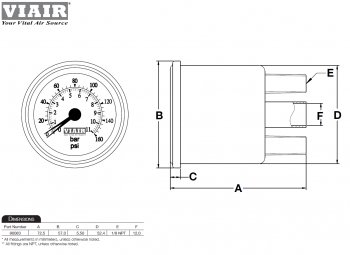 5 799 р. Манометр VIAIR 2 160 PSI, 2 контура, с подсветкой, черный Viair 90082  с доставкой в г. Воронеж. Увеличить фотографию 5