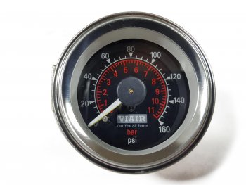 5 799 р. Манометр VIAIR 2 160 PSI, 2 контура, с подсветкой, черный Viair 90082  с доставкой в г. Воронеж. Увеличить фотографию 6