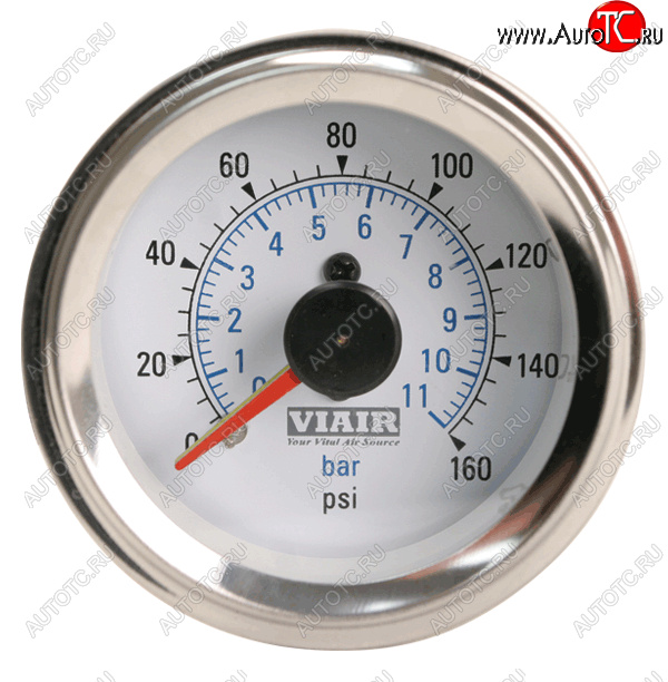 5 799 р. Манометр VIAIR 2 160 PSI, 2 контура, с подсветкой, белый Viair 90083  с доставкой в г. Воронеж