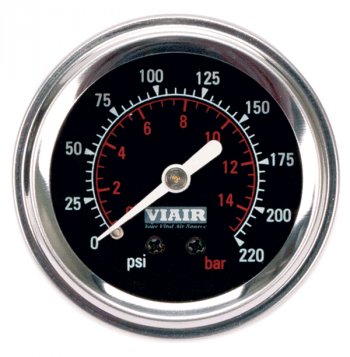1 999 р. Манометр VIAIR 2 220 PSI, с подсветкой, черный Viair 90090  с доставкой в г. Воронеж. Увеличить фотографию 1