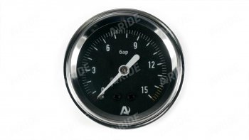 1 499 р. Манометр ARIDE 51 мм, 1х15 бар (220 PSI), 2, черный, с подсветкой Арайд м 51 1 15  с доставкой в г. Воронеж. Увеличить фотографию 1