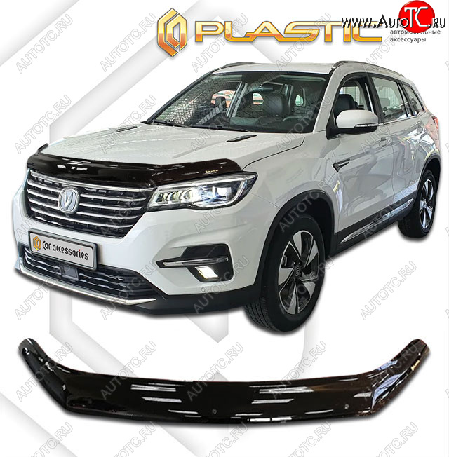 1 999 р. Дефлектор капота CA-Plastic  Changan CS75 (2018-2022) 1-ый рестайлинг (classic черный, без надписи)  с доставкой в г. Воронеж