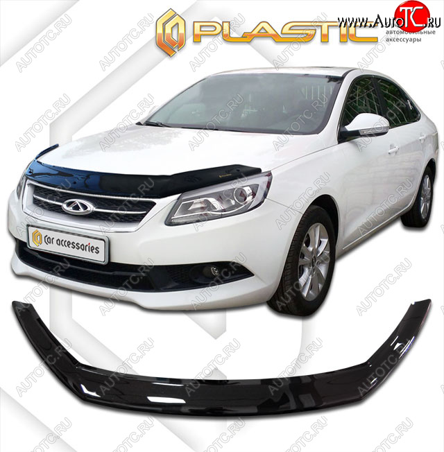 1 999 р. Дефлектор капота CA-Plastic  Chery Arrizo 7 (2014-2016) дорестайлинг (cерия Сlassic черный, без надписи)  с доставкой в г. Воронеж