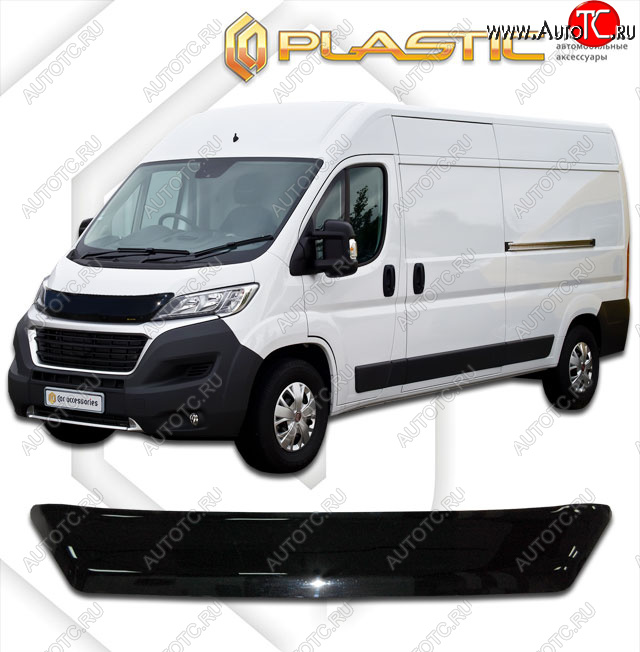 1 999 р. Дефлектор капота CA-Plastic  Fiat Ducato  290 (2014-2025) (classic черный, без надписи)  с доставкой в г. Воронеж