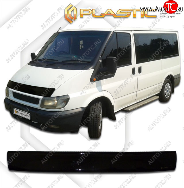 1 999 р. Дефлектор капота CA-Plastic  Ford Transit (2000-2006) цельнометаллический фургон дорестайлинг (classic черный, без надписи)  с доставкой в г. Воронеж
