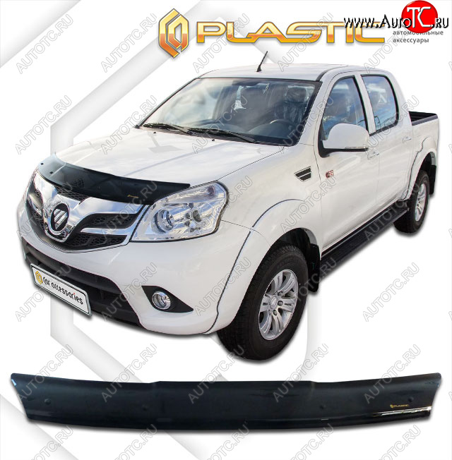 1 999 р. Дефлектор капота CA-Plastic  Foton Tunland (2012-2019) Pickup Double Cab дорестайлинг (classic черный, без надписи)  с доставкой в г. Воронеж