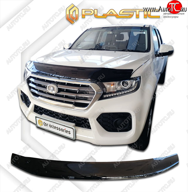 2 079 р. Дефлектор капота CA-Plastic  Great Wall Wingle 7 (2018-2023) пикап (classic черный, без надписи)  с доставкой в г. Воронеж